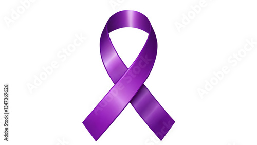 Purple Ribbon Awareness Symbol on Transparent Background