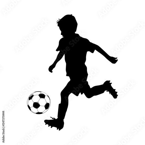 boy playing football with a ball