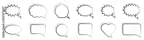 Modern speech bubble icons with layered design
