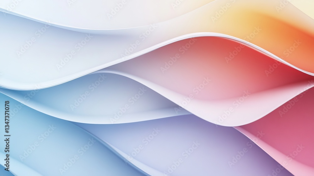Naklejka premium Soft pastel gradient background with smooth transitions, dreamy and ethereal tones, high resolution. 