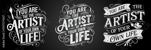 Inner Strength with Chalkboard Motivation and Bold Typography Designs for Success