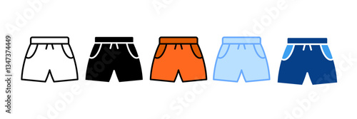 Shorts  Icon Set Multiple Style Collection