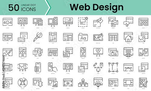 Set of web design icons. Line art style icons bundle. vector illustration