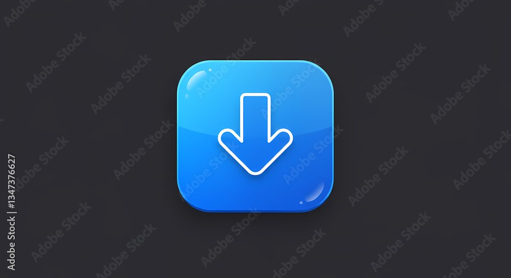 Blue Download Button Icon Blue Download Button Icon