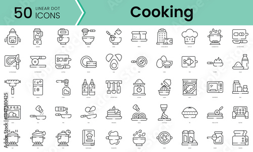 Set of cooking icons. Line art style icons bundle. vector illustration