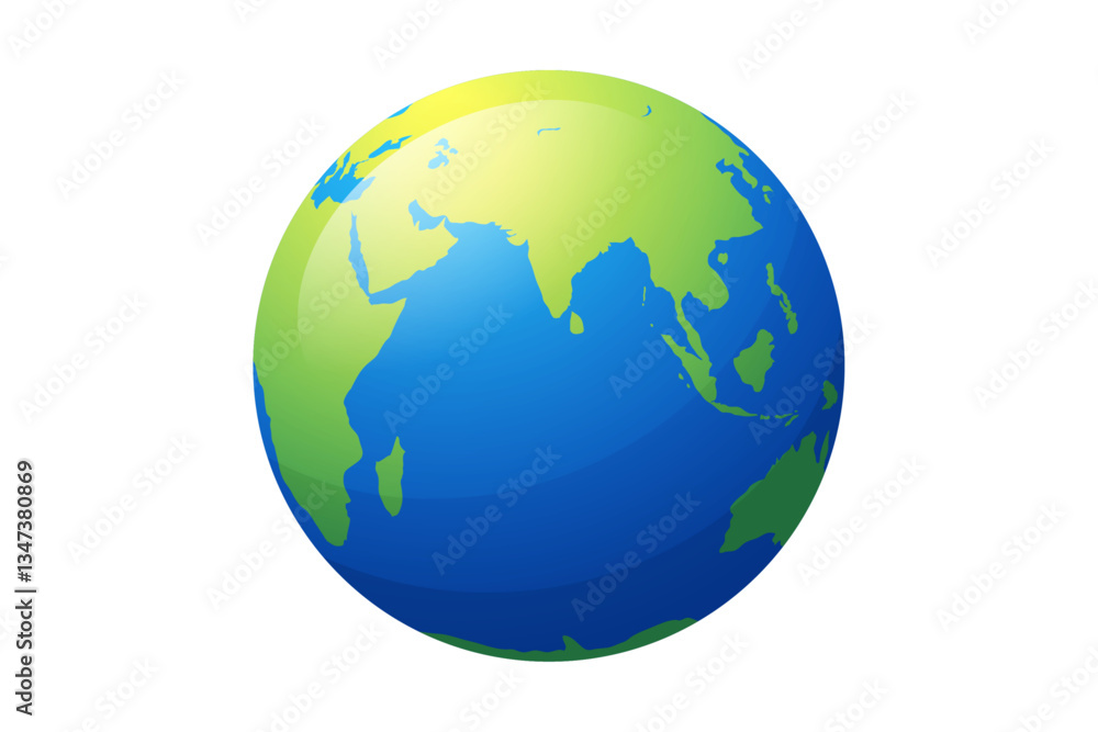 World map planet earth vector illustration, earth on white background, Earth Day, Modern 3d world map concept.