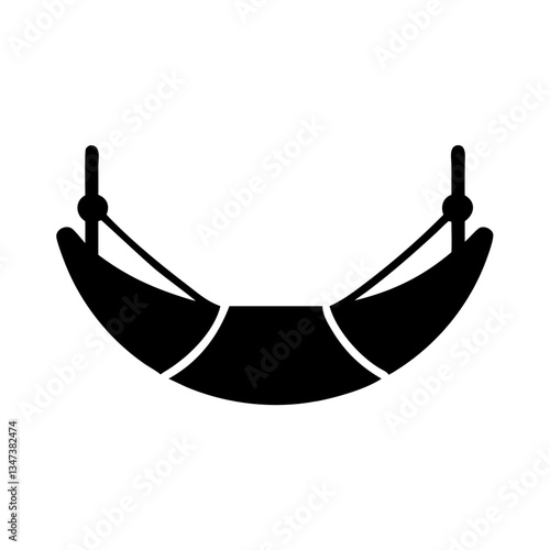 Hammock silhouette hanging between trees