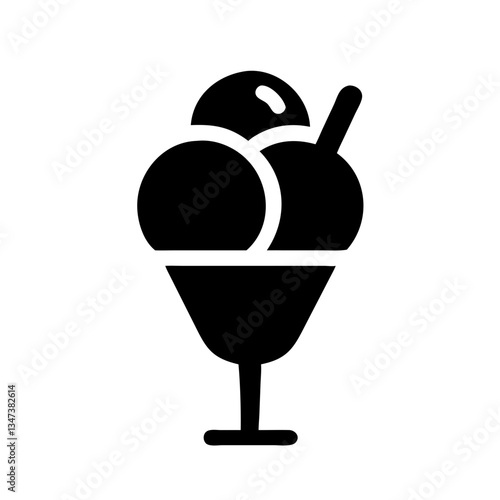 Ice cream icon dessert in a glass