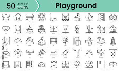 Set of playground icons. Line art style icons bundle. vector illustration