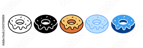 Donut  Icon Set Multiple Style Collection