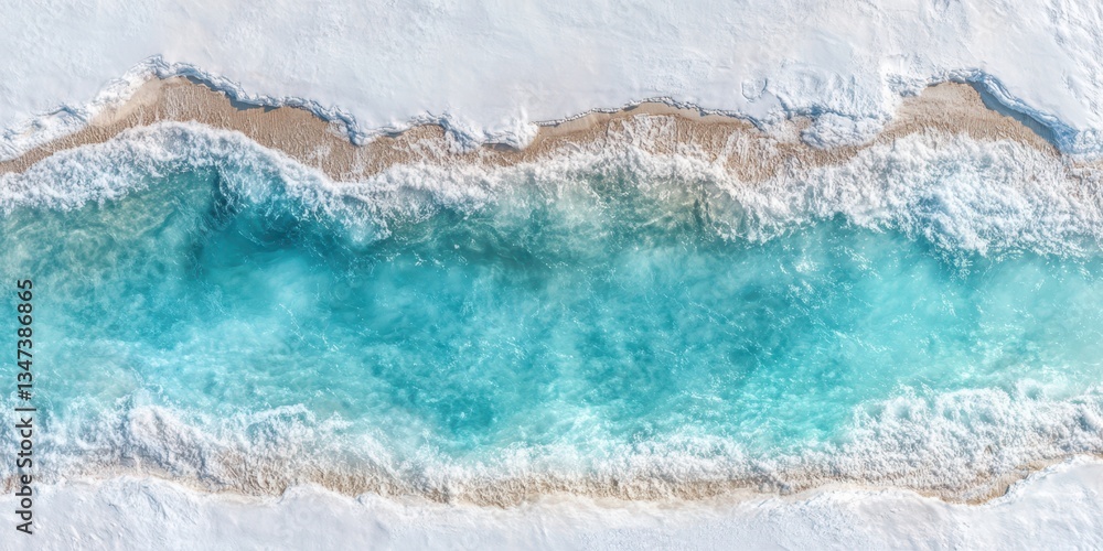 Frozen North Pole Coastline with Ice Formations and Arctic Waters Banner Frozen North Pole Coastline with Ice Formations and Arctic Waters Banner