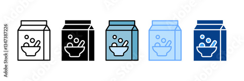 Cereal  Icon Set Multiple Style Collection