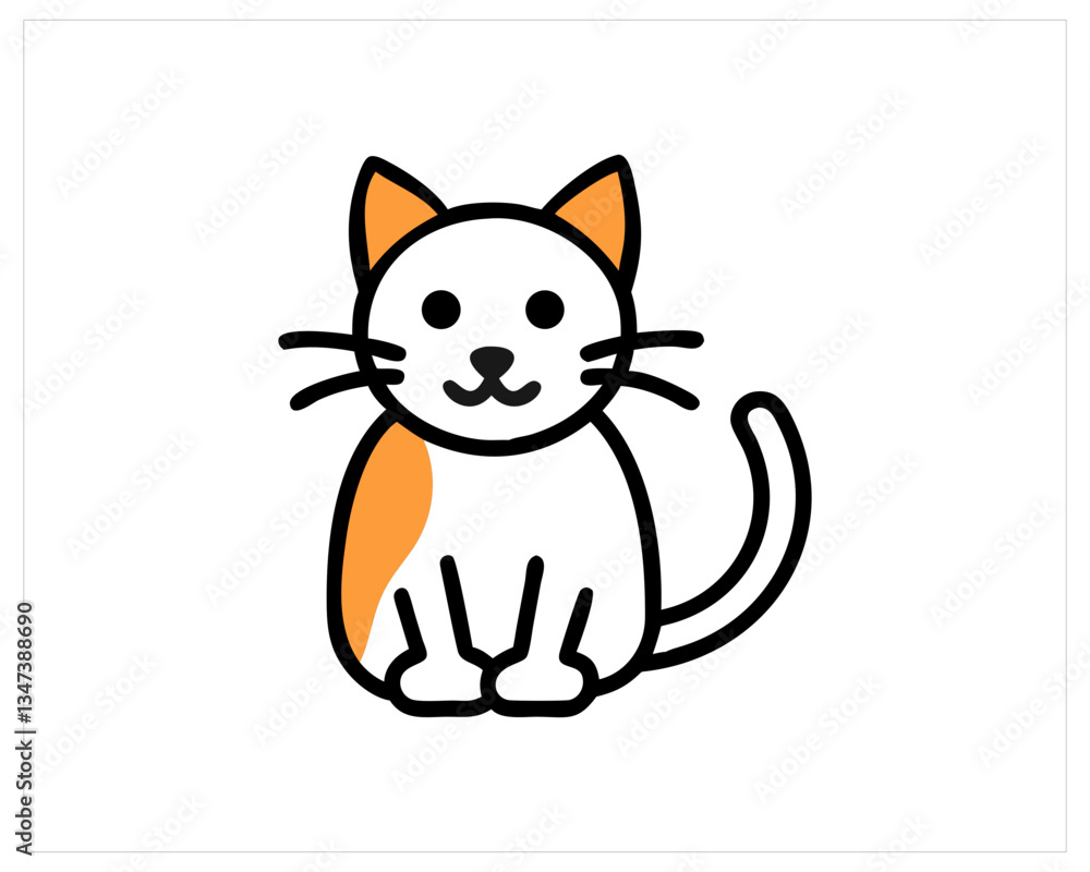 Obraz premium Cat vector and cat icon