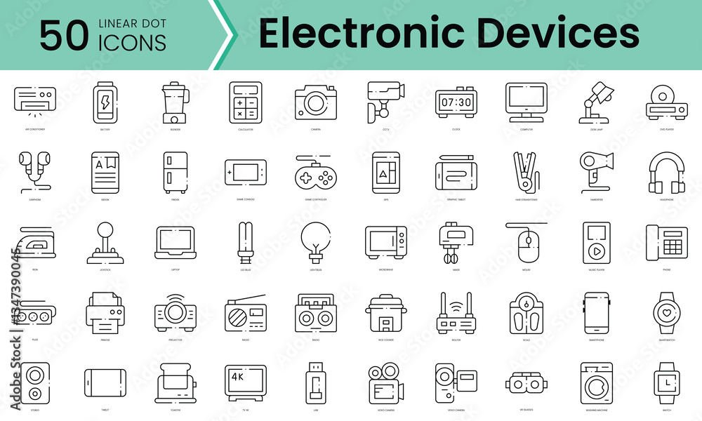 Set of electronic devices icons. Line art style icons bundle. vector illustration Set of electronic devices icons. Line art style icons bundle. vector illustration