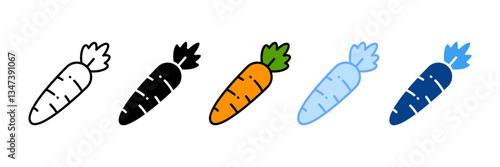 Carrot  Icon Set Multiple Style Collection
