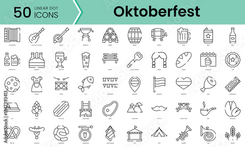 Set of oktoberfest icons. Line art style icons bundle. vector illustration