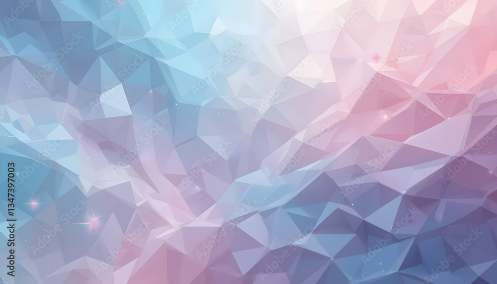 Fototapeta premium Abstract Pastel Polygonal Background with Blue Pink Gradient