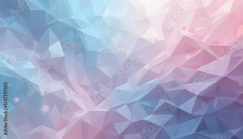Abstract Pastel Polygonal Background with Blue Pink Gradient