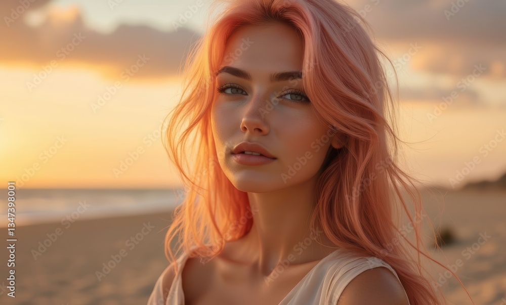 Serene beauty at sunset beach Serene beauty at sunset beach