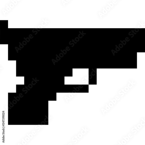 Gun icon. 8 bit gun. Gun silhouette 