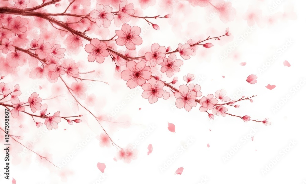 Delicate pink cherry blossoms in bloom Delicate pink cherry blossoms in bloom
