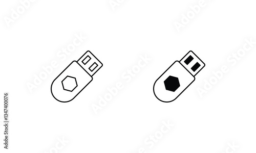 Usb vector icons set stock illustration