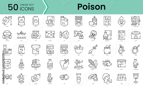 Set of poison icons. Line art style icons bundle. vector illustration