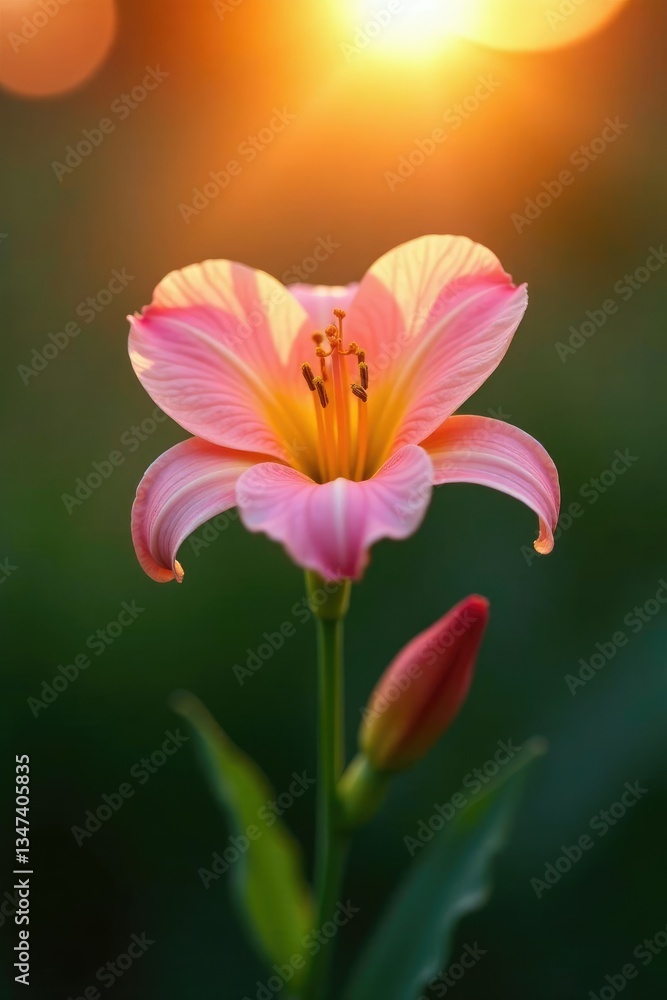 Simple yet elegant flower in the morning light, sunrise, color Simple yet elegant flower in the morning light, sunrise, color