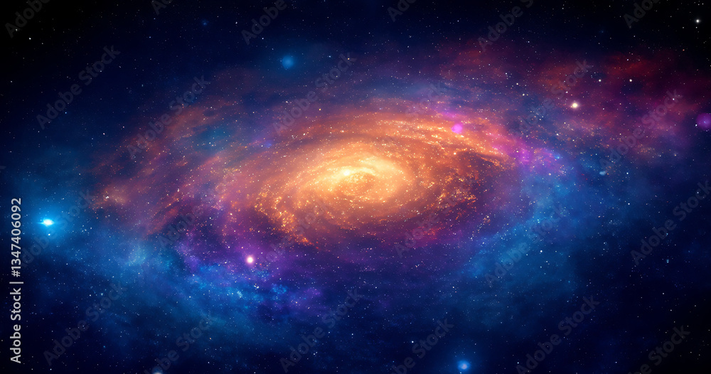 Fototapeta premium Beautiful space with stars, nebulaes and colorful galaxies, beautiful of colours in space.