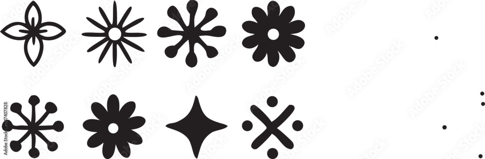 set of floral elements set of floral elements