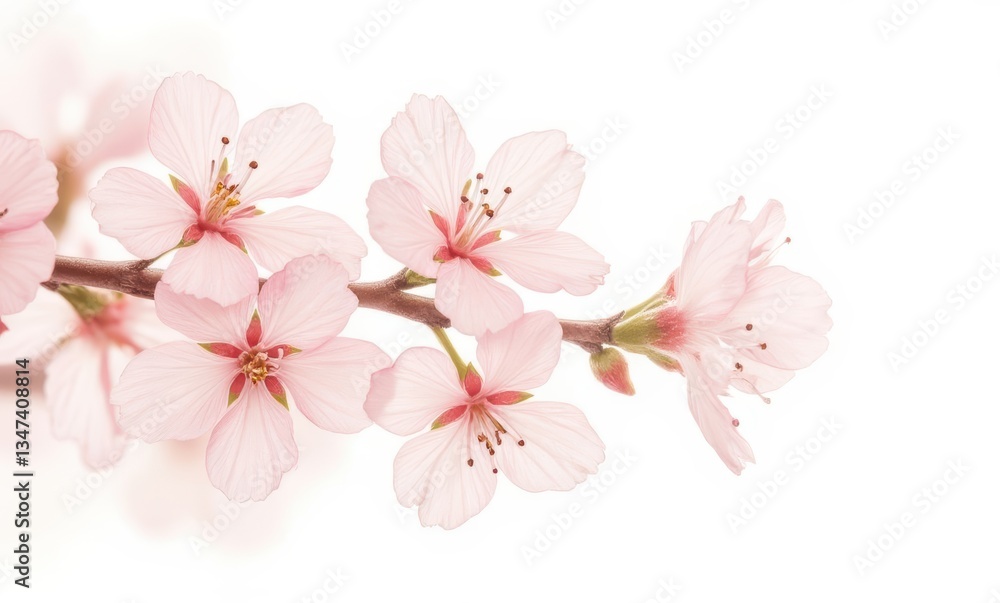 Delicate pink cherry blossoms in bloom Delicate pink cherry blossoms in bloom