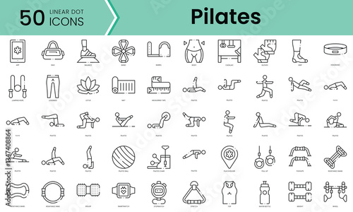 Set of pilates icons. Line art style icons bundle. vector illustration