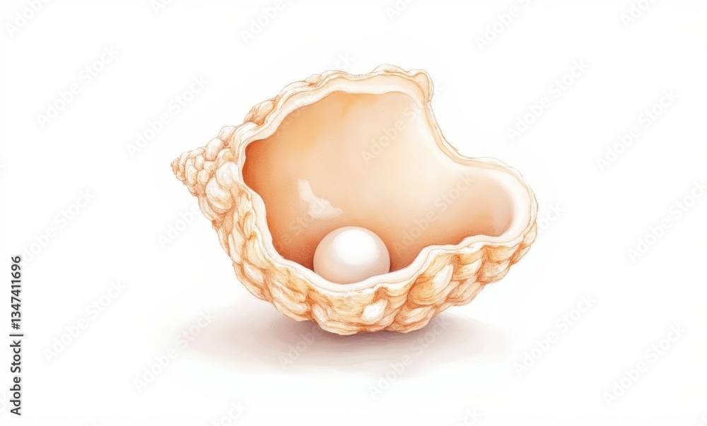 Lone pearl in a seashell Lone pearl in a seashell