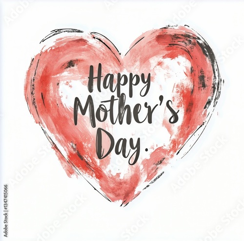 Colorful Heart Design Celebrating Mothers Day With Warm Sentiments and Artist...