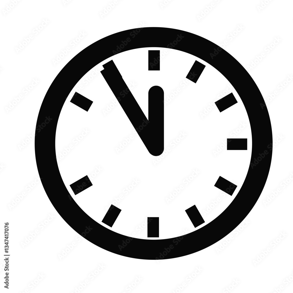 Simple clock showing the time 11:55 Simple clock showing the time 11:55