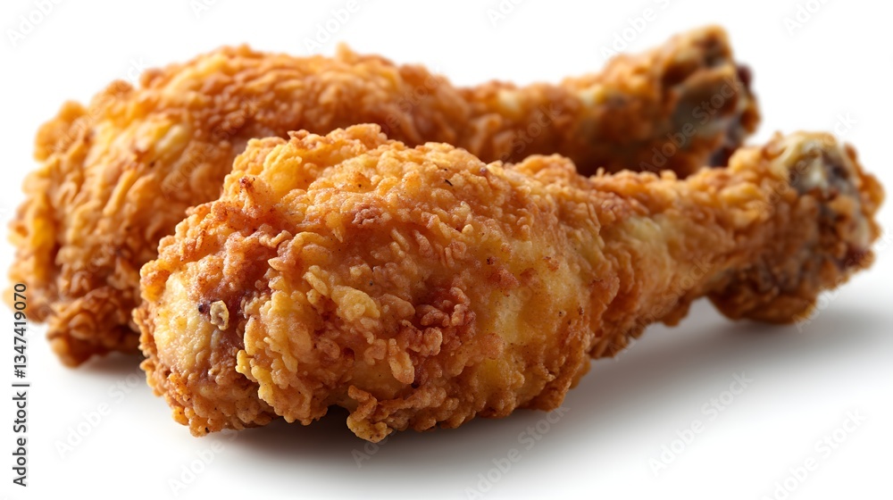 A Crispy Fried Chicken Drumstick with Golden Brown Breading A Crispy Fried Chicken Drumstick with Golden Brown Breading