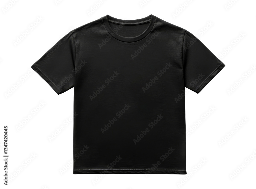 Black plain t-shirt mockup template, empty surface texture , cut out transparent Black plain t-shirt mockup template, empty surface texture , cut out transparent