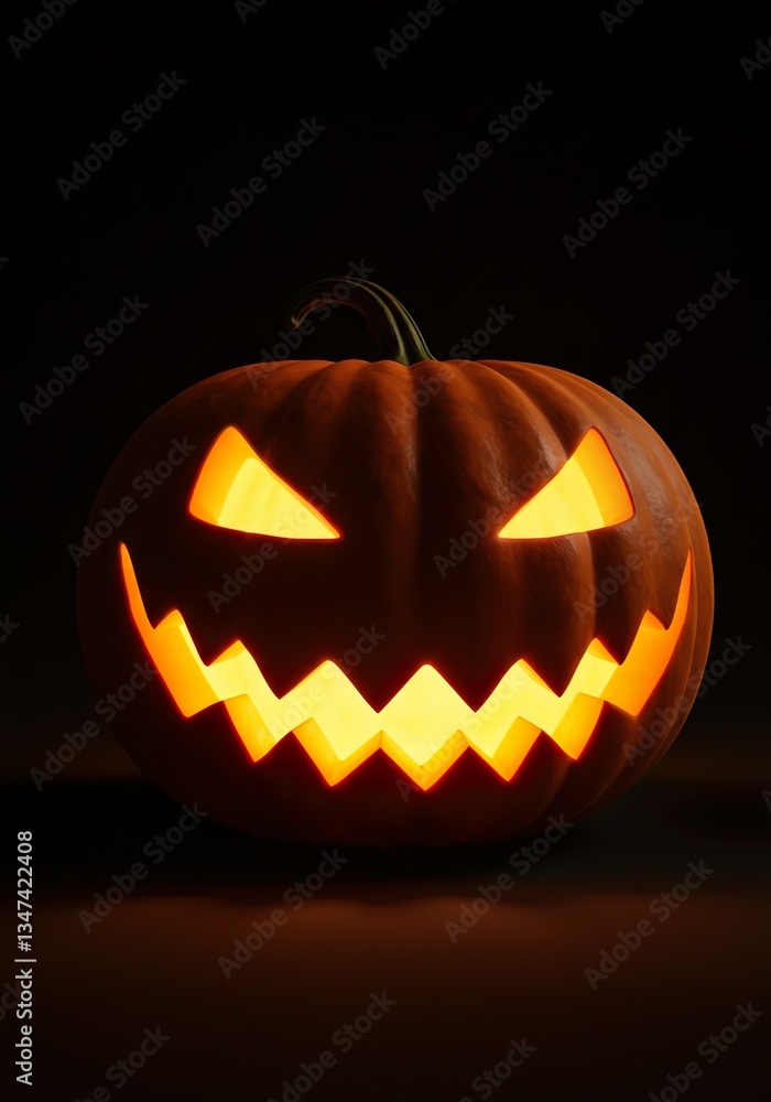 Glowing Jack-o'-Lantern with Triangle Eyes – Spooky Halloween Pumpkin Glowing Jack-o'-Lantern with Triangle Eyes – Spooky Halloween Pumpkin