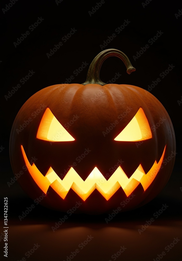 Glowing Jack-o'-Lantern with Triangle Eyes – Spooky Halloween Pumpkin Glowing Jack-o'-Lantern with Triangle Eyes – Spooky Halloween Pumpkin