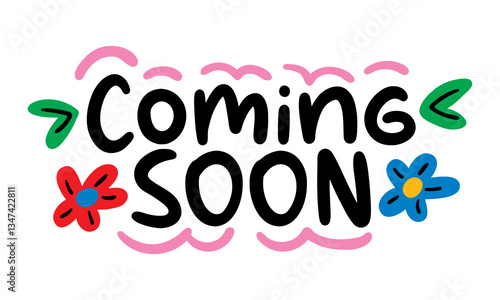 coming soon lettering. vector illustration