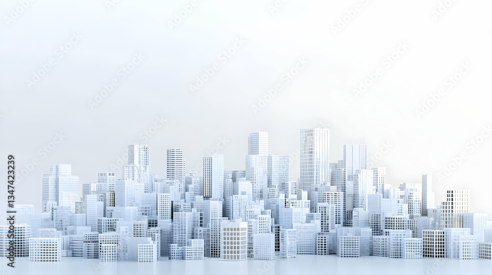 Fototapeta premium Abstract Modern Cityscape In White And Gray