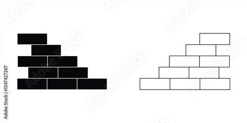 brick wall icon. vector illustration