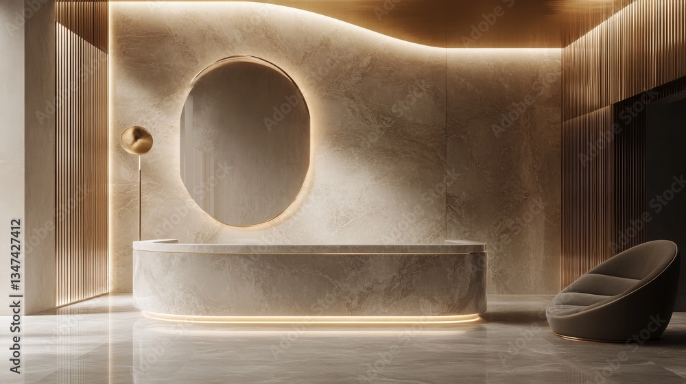 Fototapeta premium Minimalist natural stone with monochrome veins and golden accents, ideal for luxurious designs. -