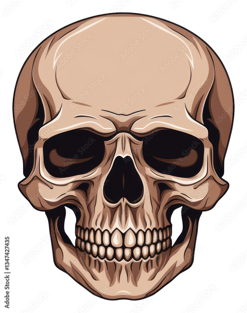 Fototapeta premium PNG Human skull white background anthropology portrait.