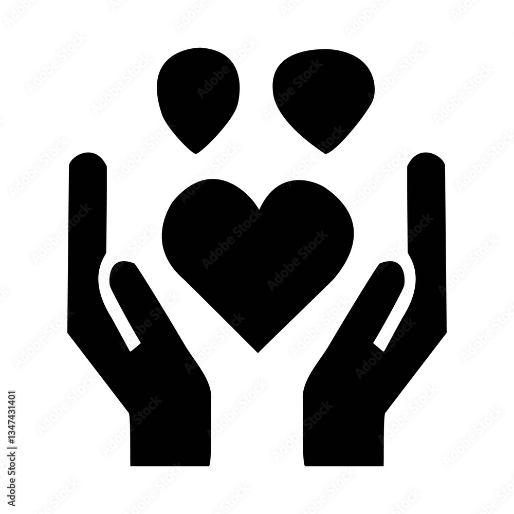 Fototapeta premium Hands Holding a Heart Symbol Representing Care and Love