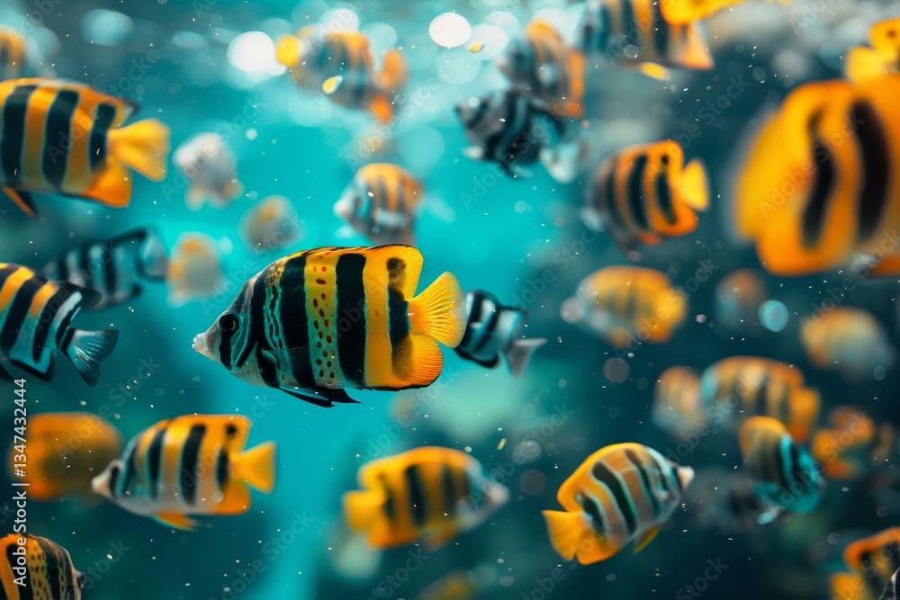 Fototapeta premium beautiful bright colored fish in the ocean,sea background