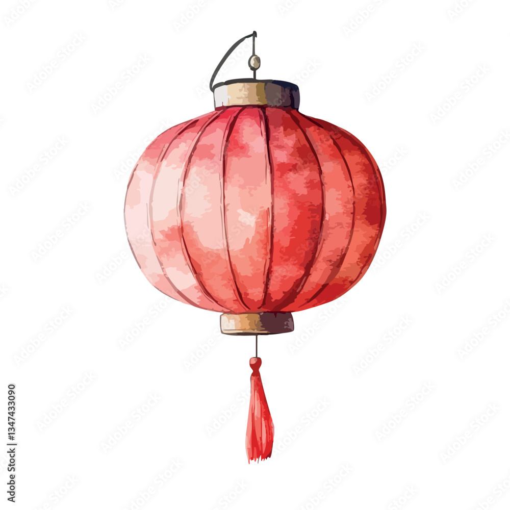 Obraz premium Beautiful red lantern with a red string hanging from it.