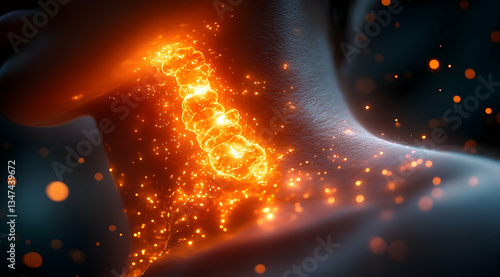 Glowing Thyroid Anatomy Medical Illustration