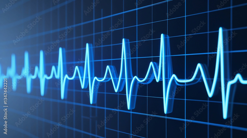 Heartbeat ECG Line on Grid Background Heartbeat ECG Line on Grid Background