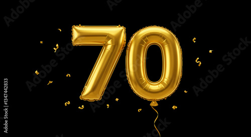 Golden 70th Anniversary Balloons